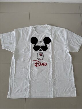 Next Level Apparel White Graphic 'Dad' Short Sleeve Tee